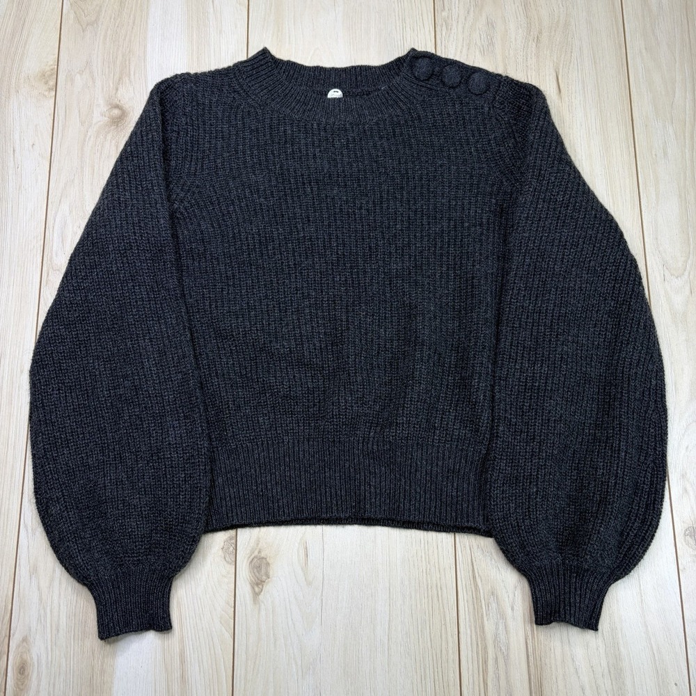 Margaret O'Leary Cashmere Cotton Soft Knit Crop Sweater Women's XS Side Button